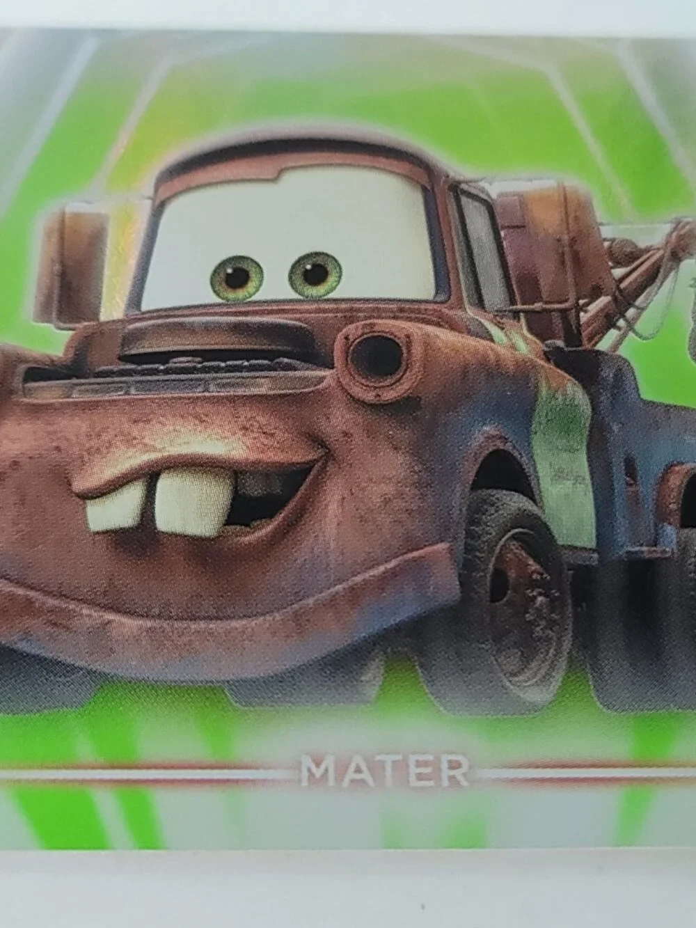 Tow Mater Topps 2026 Disney Neon Holo Parallel Refractor Limited 015/199 - Picture 3 of 4